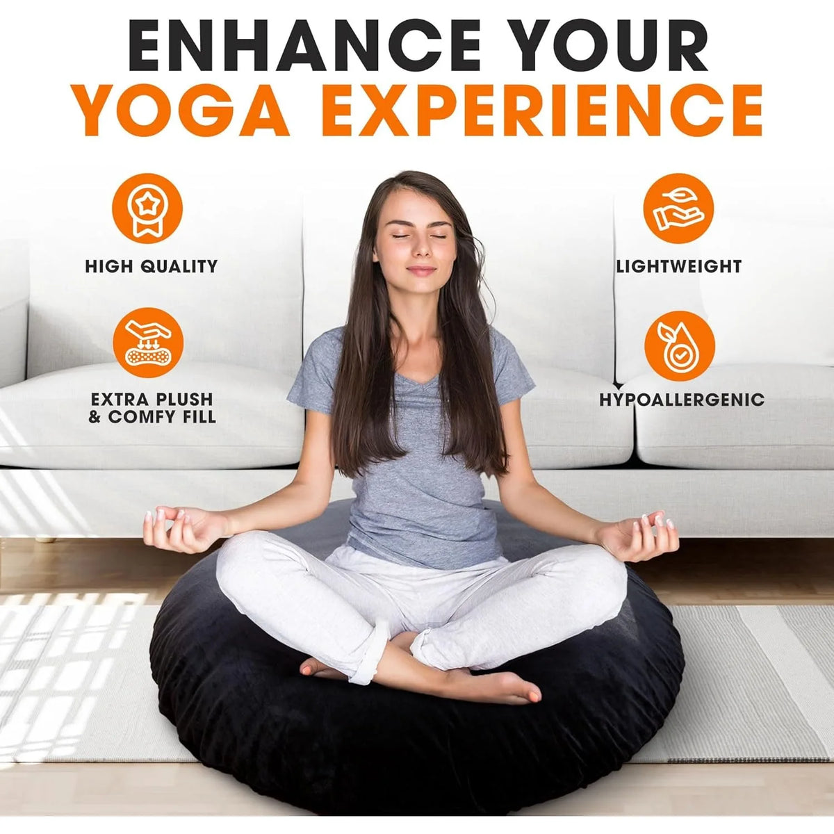 32” Round Meditation & Yoga Cushion