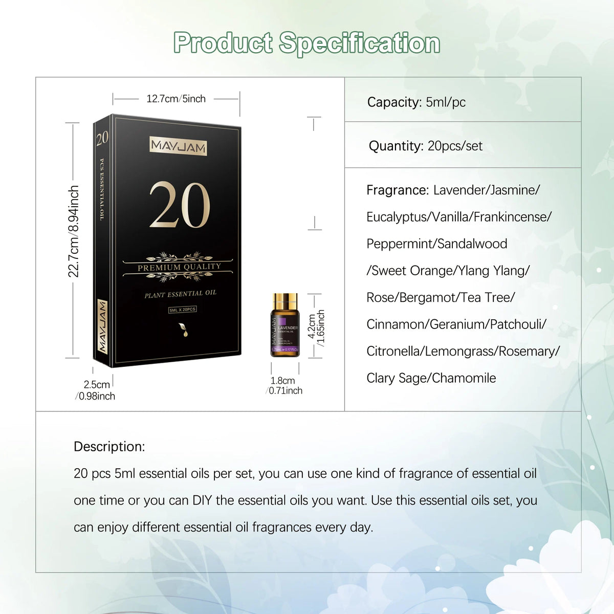 20pcs Premium Essential Oils Set