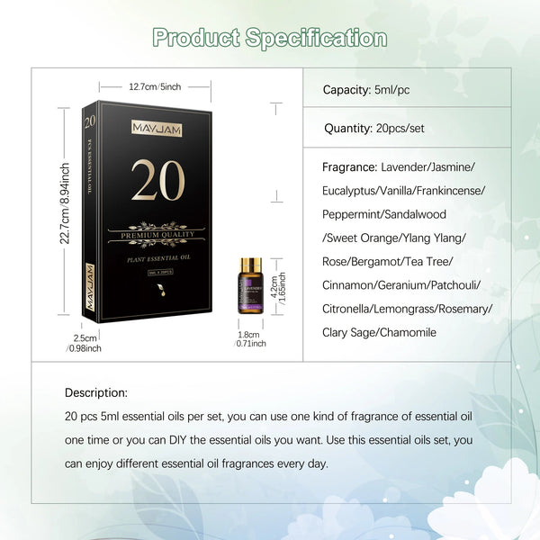 20pcs Premium Essential Oils Set