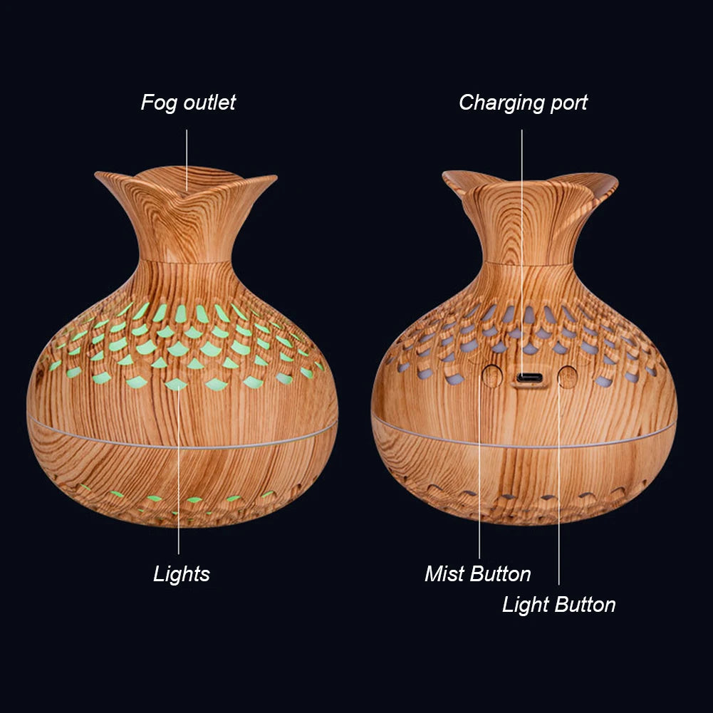 300ML Wood Grain Aromatherapy Humidifier